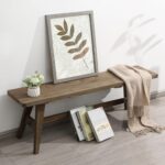 Wnutrees 47" Farmhouse Wood Bench, Dining Room Bench, Entryway Bench for Living Dining Room, Solid Wood, Easy to Assemble, Brown - Image 6