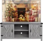 YESHOMY Modern Farmhouse TV Stand with Two Barn Doors and Storage Cabinets for Televisions up to 65+ Inch, Entertainment Center Console Table, Media Furniture for Living Room, 58 Inch, Gray Wash - Image 10