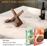 PUERSI Cookbook Stand for Kitchen, Recipe Book Holder for Kitchen Counter, Wooden Cookbook Holder, Rustic Cook Book Holder Stand - Rustic Brown - Image 7