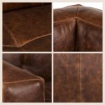 POLY & BARK Capa 92" Sofa – Chocolate Brown Full-Grain Pure-Aniline Italian Leather, Boxy Modern Design, Feather-Fiber Cushions, Solid Wood Frame - Image 7