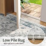 Area Rugs 5x7, Washable Rugs for Living Room, Vintage Boho Light Blue Rug for Office, Dining Room, Kids Room and Farmhouse, Durable Low Pile Non-Slip Area Rug for High Traffic Areas - Image 10