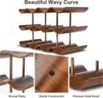Countertop Wine Rack - 12 Bottle Freestanding Wine Bottle Holder Stand - 3 Tier Wooden Wine Storage Rack - Walnut Wavy Wine Organizer for Cabinet Pantry Home Kitchen Bar - Image 4