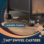 DEVAISE 2 Drawer Mobile File Cabinet, Rolling Printer Stand, Fabric Vertical Filing Cabinet fits A4 or Letter Size for Home Office, Rustic Brown Wood Grain Print - Image 8