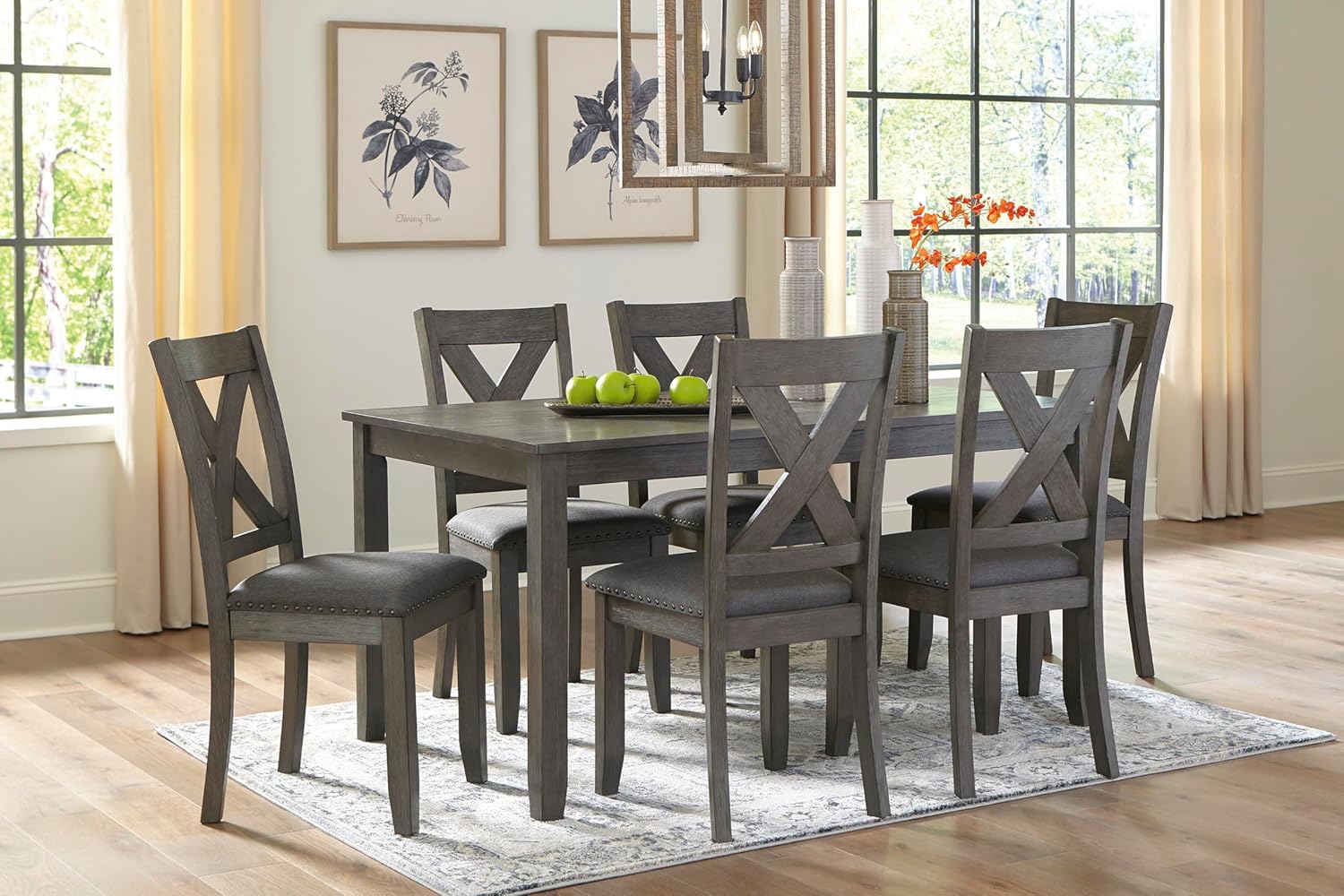 81OCNgguY8L._AC_SL1500_.jpg Signature Design by Ashley Caitbrook Rustic 7 Piece Dining Set, Include Table and 6 Chairs, Gray - Image 10