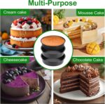 8 Inch Cake Pan, Premium Round Cake Pans Set of 3, Durable Circle Cake Pan with 100 Pieces Parchment Paper, Non-Toxic & Healthy Deep Cake Baking Pans Tins for Birthday Christmas, Dishwasher Safe - Image 7