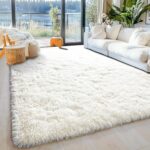 5x7ft Fluffy Fuzzy Area Rug for Living Room Bedroom, Ultra Soft Rugs for Living Room, Modern Shaggy Carpets Rug for Boys Girls Dorm Nursery Home Decor Aesthetic, Upgrade Non-Slip Durable, Cream White - Image 8