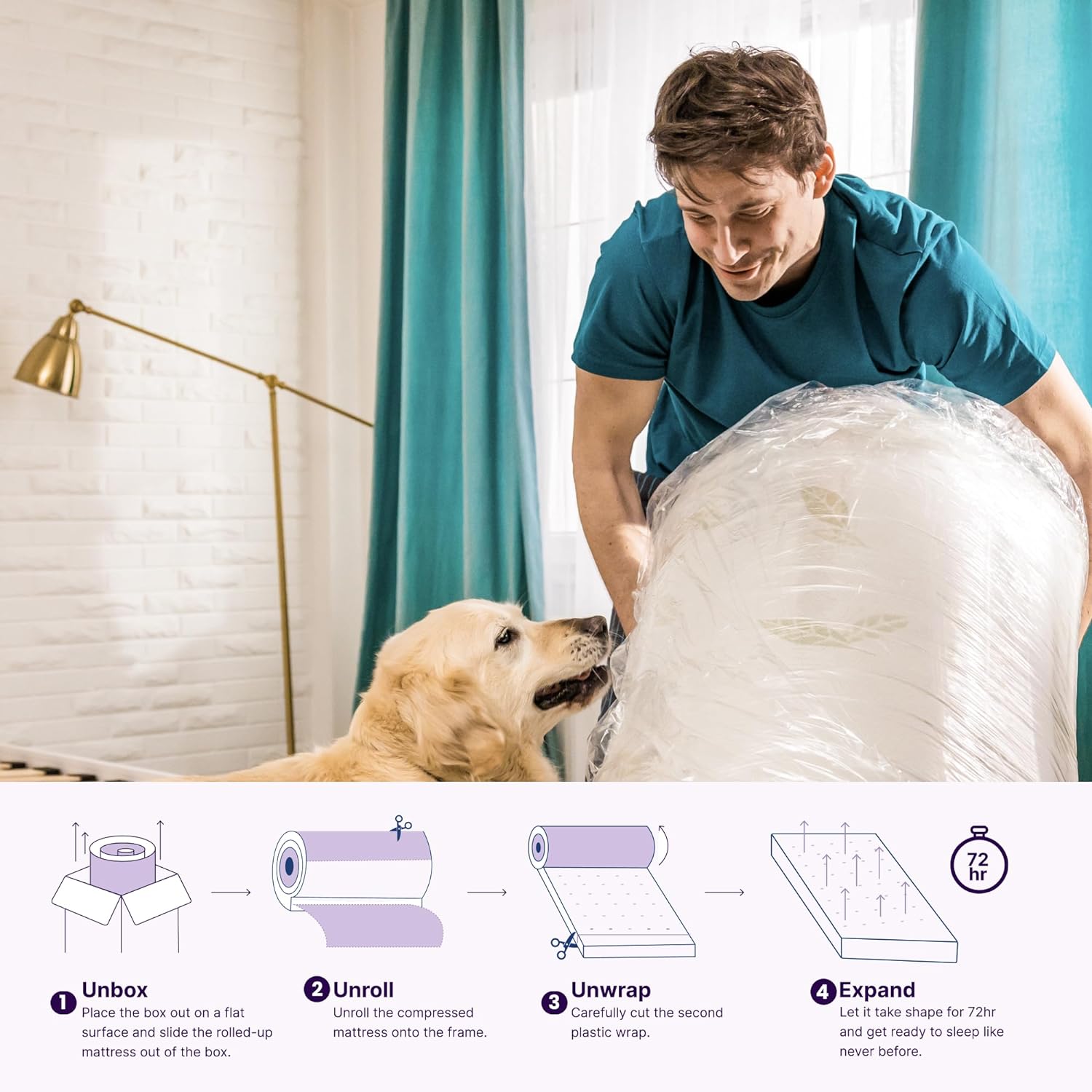 81PboJS-UEL._AC_SL1500_.jpg NapQueen Twin Size, 6 Inch Anula Green Tea Infused Memory Foam Mattress, Bed in a Box, CertiPUR-US Certified - Image 9