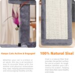 YOUPET Cat Tree with Cat Scratching Post for Indoor Cats, Cat Tower with Scratching Board and Playful Toy Balls, Cat Tree Tower with Cozy Hammock,Grey - Image 5