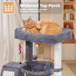 YOUPET Cat Tree with Cat Scratching Post for Indoor Cats, Cat Tower with Scratching Board and Playful Toy Balls, Cat Tree Tower with Cozy Hammock,Grey - Image 6