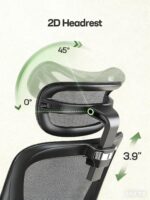 Marsail Ergonomic Office Chair with Adjustable Lumbar Support & 2D Headrest, Breathable Mesh Desk Chair with Adjustable Arms, Swivel Rolling Task Chair for Home Office, Black - Image 7