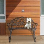 Yaheetech Patio Garden Bench Park Metal Rose Outdoor Benches, Aluminium Vintage Antique Furniture Chair Outside Benches Weather Proof Bench for Outdoor Porch, Lawn, Balcony, Backyard, Bronze - Image 10