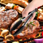 2 Pack Black Premium Stainless Steel Heat Resistant Kitchen Tongs for cooking,set of 9" and 12",Non Scratch Silicone cooking Tong Tip for Cooking Pans,Strong Grip BBQ tongs for Grabbing Hot Food - Image 6