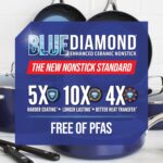 Blue Diamond 10" Nonstick Frying Pan Skillet, Diamond Infused PFAS & PTFE-Free Ceramic Pot, Dishwasher & Oven Safe, Stay Cool Handle, Durable Non Toxic Metal Utensil Safe, Egg & Omelet Pan, Blue - Image 10