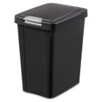 Sterilite 10439004 7.5 Gallon Black Plastic TouchTop Wastebasket - Image 2