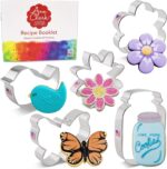 Ann Clark Cookie Cutters Flower Garden Cookie Cutters 5-Pc Set Made in USA, Butterfly, Bird, Flower, Daisy, Mason Jar - Image 3