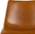 Walker Edison Xuma Modern Faux Leather Armless Low Back Counter Stool, Set of 2, Whiskey Brown - Image 6