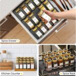AOZITA 14 Pcs Spice Jars with Bamboo Lids - 4oz Square Spice Bottles with Spice Labels, Shaker Lids, Funnel - Image 8