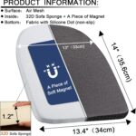 SINOSSO Kitchen Magnetic Metal Chair Cushions Set of 2, 14" Luxury Velvet Memory Foam Seat Pads for Cafe Stackable Chair (U-Shape, Black, 2) - Image 5