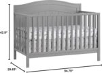 Oxford Baby North Bay 4-in-1 Convertible Baby Crib, Dove Gray, GreenGuard Gold Certified - Image 8