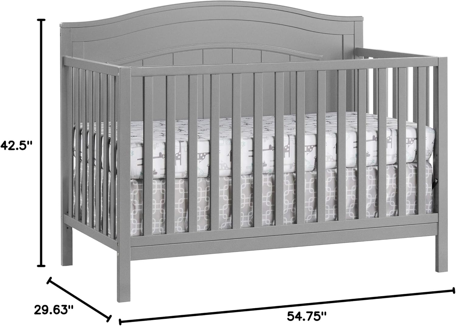 81elCokSH-L._AC_SL1500_.jpg Oxford Baby North Bay 4-in-1 Convertible Baby Crib, Dove Gray, GreenGuard Gold Certified - Image 8