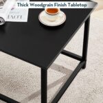 SAYGOER Black Coffee Table Simple Modern Rectangular Center Table Open Space Minimalist for Living Room Home Office Industrial Cocktail Tables, Easy Assembly, 39.37 x 19.69 x 17.72 - Image 10