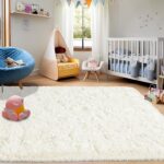 5x7ft Fluffy Fuzzy Area Rug for Living Room Bedroom, Ultra Soft Rugs for Living Room, Modern Shaggy Carpets Rug for Boys Girls Dorm Nursery Home Decor Aesthetic, Upgrade Non-Slip Durable, Cream White - Image 3