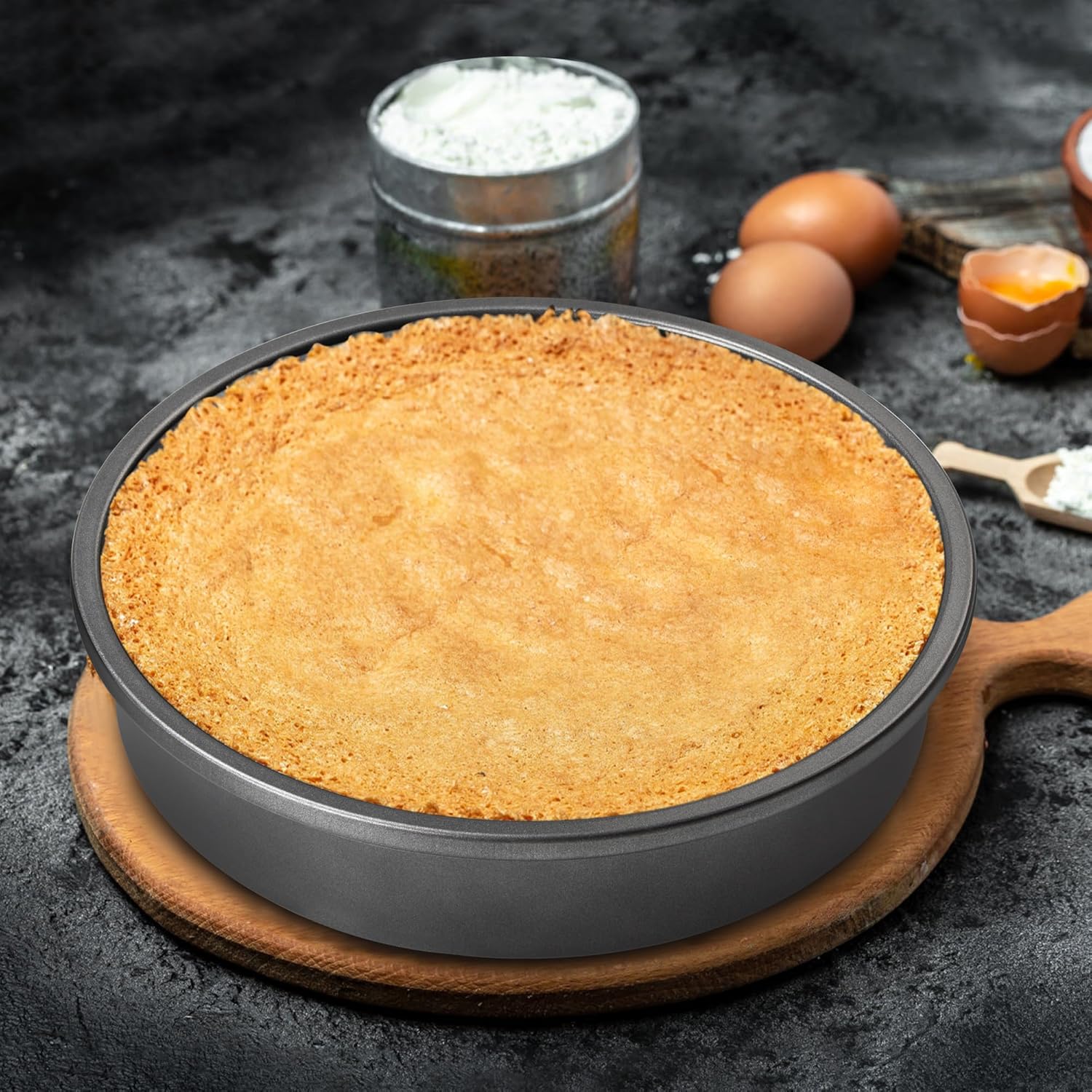 81gRkITZlnL._AC_SL1500_.jpg Tiawudi 9" Round Cake Pan Set of 2, 0.8mm Thick Heavy Duty Bakeware for Tiered & Layered Cakes, Nonstick Baking Pan with Diamond Texture for Even Heating, Cake Mold - Image 8