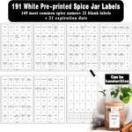 12 Pcs Glass Spice Jars with Bamboo Airtight Lids and 191 Labels - 8.5oz Small Food Storage Containers for Kitchen, Seasoning, Coffee, Herb - Spoon and Marker Included - Image 4