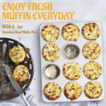 E-far Muffin Pan 12-Cup, Set of 2, Stainless Steel Cupcake Pan Metal Muffin Baking Tins for Oven, Regular Size & Easy Clean, Non-toxic & Dishwasher Safe - Image 8