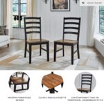 Signature Design by Ashley Wildenauer Rustic Armless Dining Chair, Set of 2, Black & Light Brown - Image 5