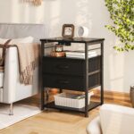 AODK Night Stand with Charging Station, End Table for Bedroom Tall Nightstand with Drawers, Small Nightstand for Bedroom, 4 Tier Storage Bedside Table, Black - Image 7