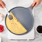 SENSARTE Nonstick Crepe Pan, Swiss Granite Coating Dosa Pan Pancake Flat Skillet Tawa Griddle 12-Inch with Stay-Cool Handle, Induction Compatible - Image 8