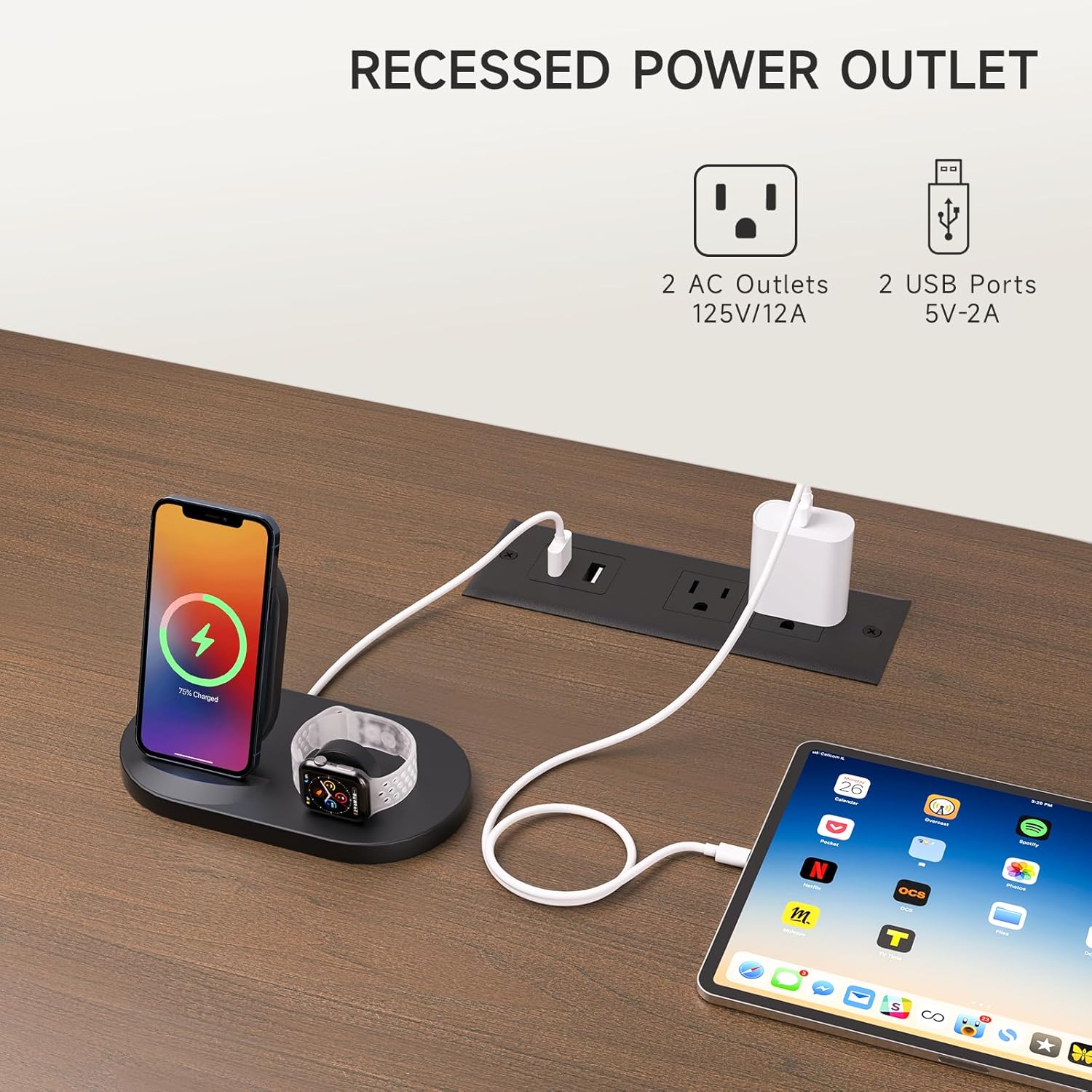 81kZcjcZ0eL._AC_SL1500_.jpg ONBRILL 55" TV Stand with Power Outlet for TVs up to 60 Inch, Entertainment Center with Storage and Adjustable Shelves, Modern Media Console with Sliding Doors for Living Room, Walnut - Image 6