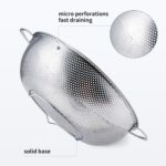 Colander Stainless Steel 3-Quart, Metal Strainer with Base, Strainer for Kitchen Food, Dishwasher Safe - Image 4