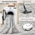 Area Rugs 5x7, Washable Rugs for Living Room, Vintage Boho Light Blue Rug for Office, Dining Room, Kids Room and Farmhouse, Durable Low Pile Non-Slip Area Rug for High Traffic Areas - Image 8