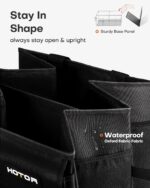 HOTOR Trunk Organizer - Car Organizer, Foldable Trunk organizer for SUVs & Sedans, Sturdy Car Organization for Car Accessories, Tools, Sundries, Black, 2 Compartments, 21.3"×12.6"×10.6" - Image 5