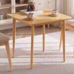 HOOBRO Bamboo Dining Table, Square Dining Table for 2, 27.6" Kitchen Table for Small Space, Writing Table, Easy to Assemble, for Dining Room, Living Room, Office, Kitchen, Natural YL70CZ01G1 - Image 2