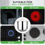 NutriChef 15-Quart Stainless Steel Stock Pot with Tempered Glass Lid - Induction Compatible Large Stockpot, Ideal for Stews & Soups, Dishwasher Safe - NCSP16 - Image 5