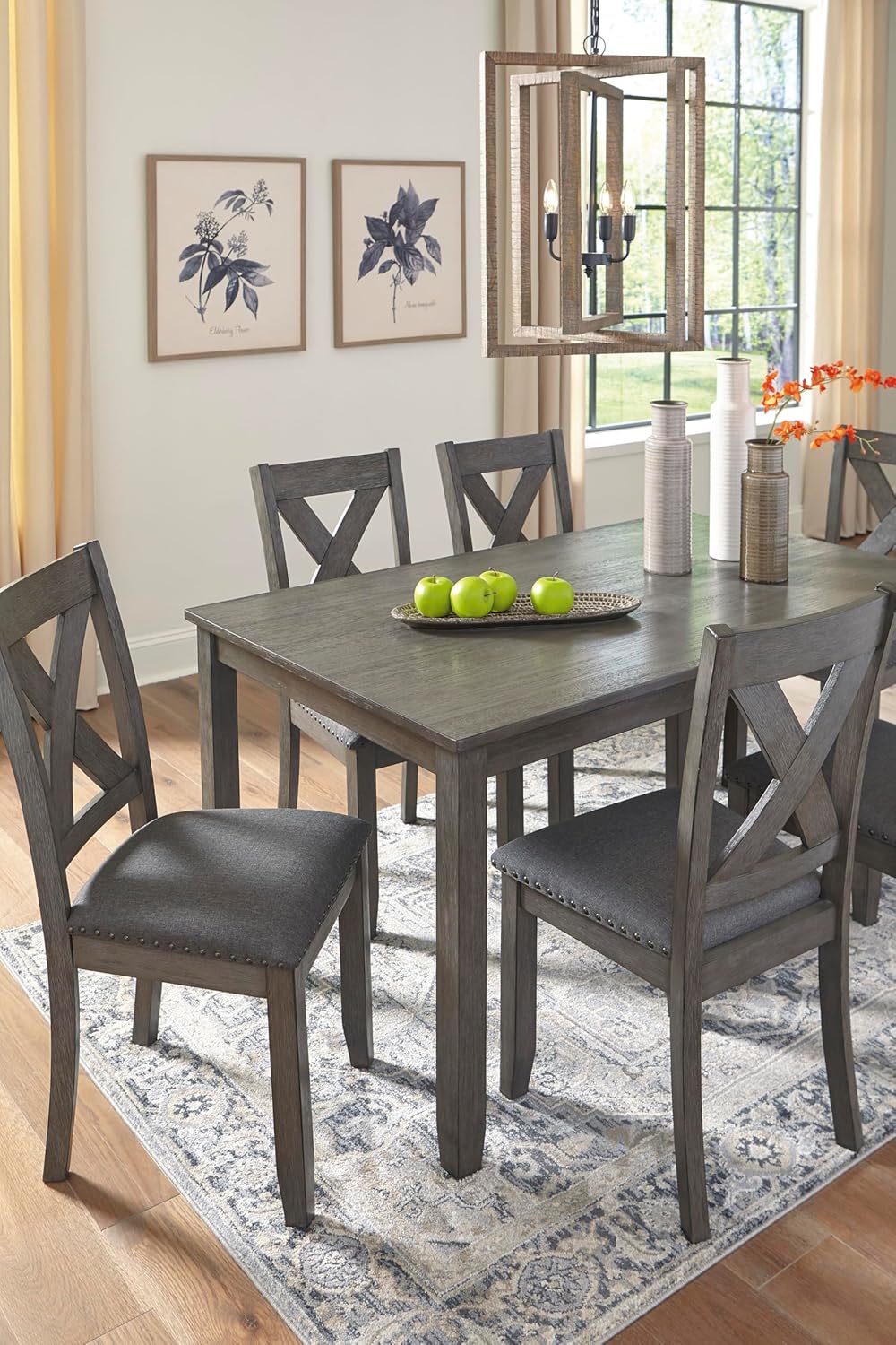 81nlmeHi5jL._AC_SL1500_.jpg Signature Design by Ashley Caitbrook Rustic 7 Piece Dining Set, Include Table and 6 Chairs, Gray - Image 11