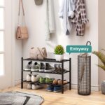 3-Tier Black Bamboo Shoe Rack for Entryway, Stackable | Foldable | Natural, Shoe Shelf Storage Organizer for Hallway Closet, Free Standing Shoe Racks for Indoor Outdoor - Image 6