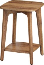 VASAGLE MAEZO Collection - Side Table, 2-Tier Small Square End Table, Nightstand with Tapered Legs, Curved Transitions, for Small Spaces, Living Room, Bedroom, Honey Brown ULET236K01 - Image 7