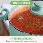 GreenLife 6QT Nonstick Stockpot with Straining Lid, Soft Grip, PFAS-Free Ceramic, Pour Spout, Multipurpose Cooking Pot, Sauces & Soups, Milk Pan, Stay-Cool Handles, Dishwasher & Oven Safe, Turquoise - Image 6
