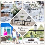 DUMOS 2 Pack Leather Padded Folding Chair, Indoor Outdoor Portable Stackable Commercial Seat with Steel Frame, Capacity for Home, Office, Party, Comfy, Black - Image 9