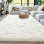 5x7ft Fluffy Fuzzy Area Rug for Living Room Bedroom, Ultra Soft Rugs for Living Room, Modern Shaggy Carpets Rug for Boys Girls Dorm Nursery Home Decor Aesthetic, Upgrade Non-Slip Durable, Cream White - Image 2