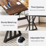 Tribesigns 70.8-Inch Executive Desk, Large Computer Office Desk Workstation, Modern Simple Style Laptop Desk Study Writing Table Business Furniture for Home Office (Brown/Black, 70.8 Inch) - Image 7