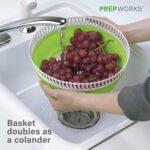 PrepWorks 3 Qt Collapsible Salad Spinner – Space-Saving, Easy-to-Use, BPA-Free, for Quick Salad Washing & Drying, Dishwasher Safe - Image 6
