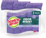 Scotch-Brite Scrub Dots Non-Scratch Scrub Sponge, Rinses Clean, for Washing Dishes and Cleaning Kitchen, 3 Scrub Sponges - Image 2