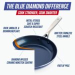 Blue Diamond 10" Nonstick Frying Pan Skillet, Diamond Infused PFAS & PTFE-Free Ceramic Pot, Dishwasher & Oven Safe, Stay Cool Handle, Durable Non Toxic Metal Utensil Safe, Egg & Omelet Pan, Blue - Image 5