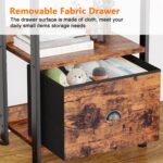 Furologee 5 Tier Bookshelf with Drawer, Tall Narrow Bookcase with Shelves, Wood and Metal Bookshelves Storage Organizer, Industrial Display Standing Shelf Unit for Bedroom, Living Room, Rustic Brown - Image 6