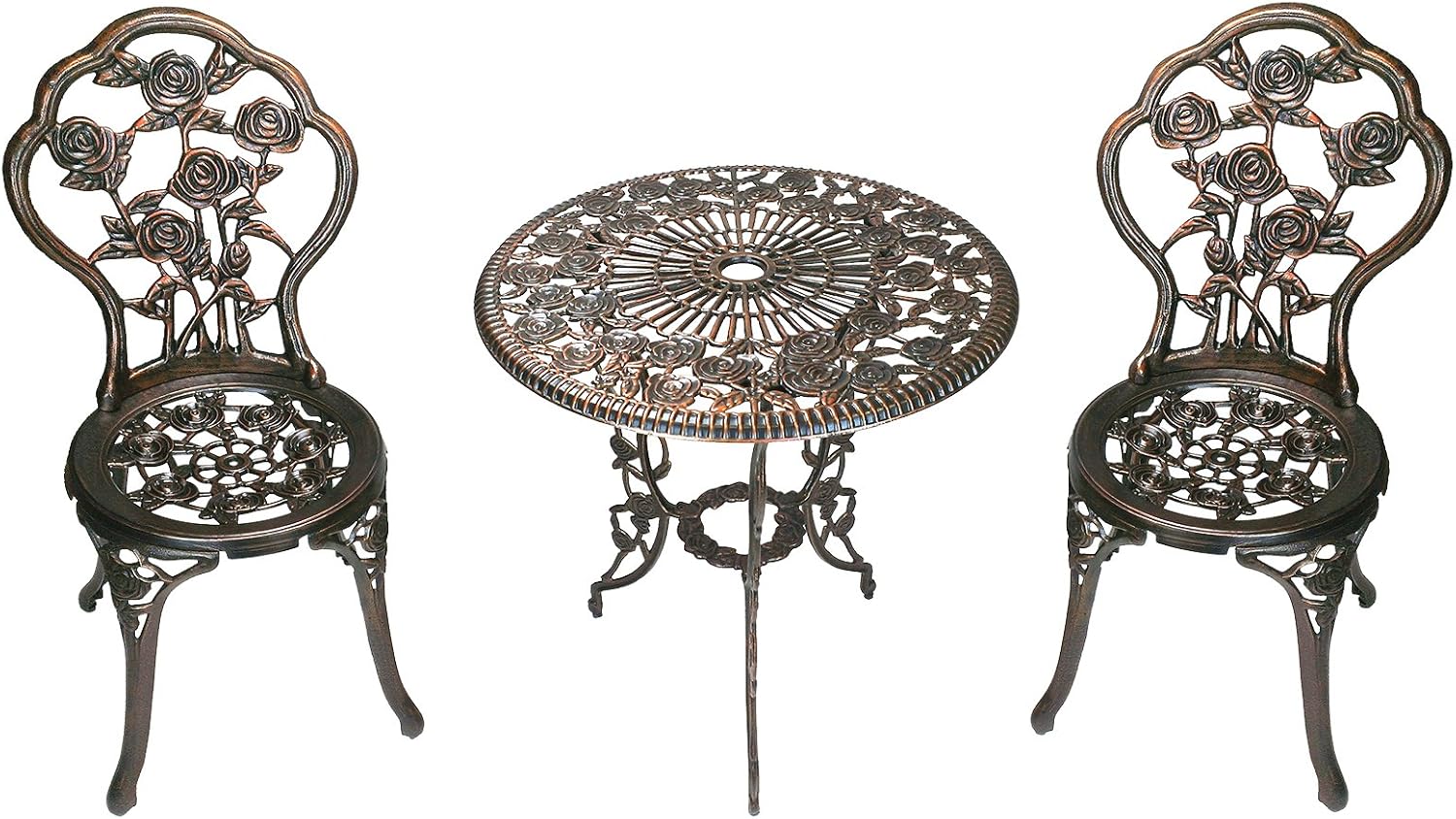 81xImHNSTXL._AC_SL1500_.jpg Oakland Living 3-Piece Rose Bistro Set with 23.5-Inch Cast aluminum Top Table - Image 2